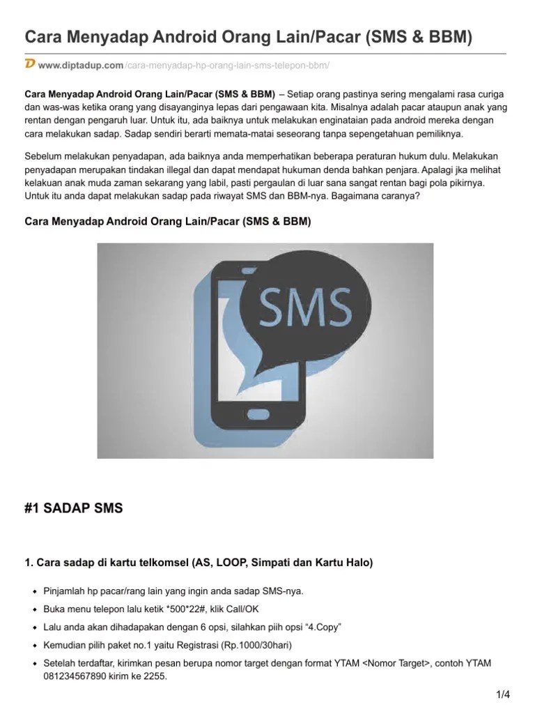 Cara Menyadap Android Orang LainPacar SMS BBM | PDF