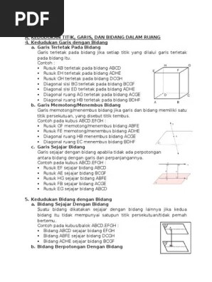 Contoh Soal Kedudukan Titik Garis Dan Bidang Dalam Ruang - Dapatkan Contoh