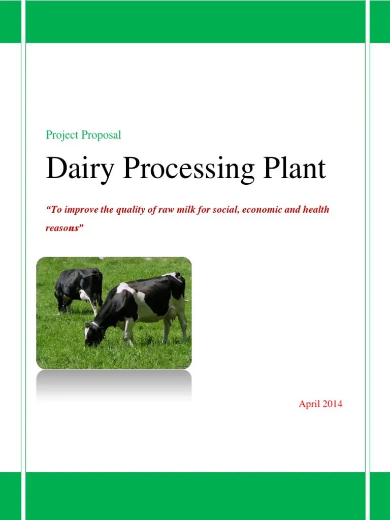 Draft Project Proposal PDF Dairy Dairy Farming