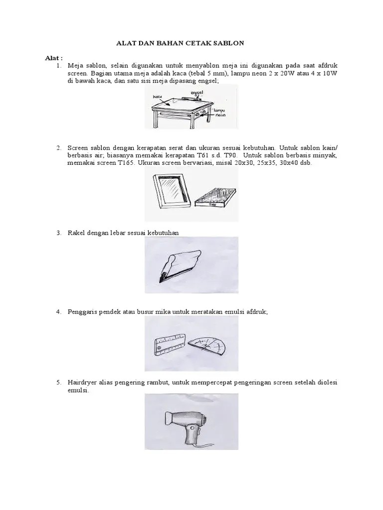 Alat Dan Bahan Cetak Sablon | PDF