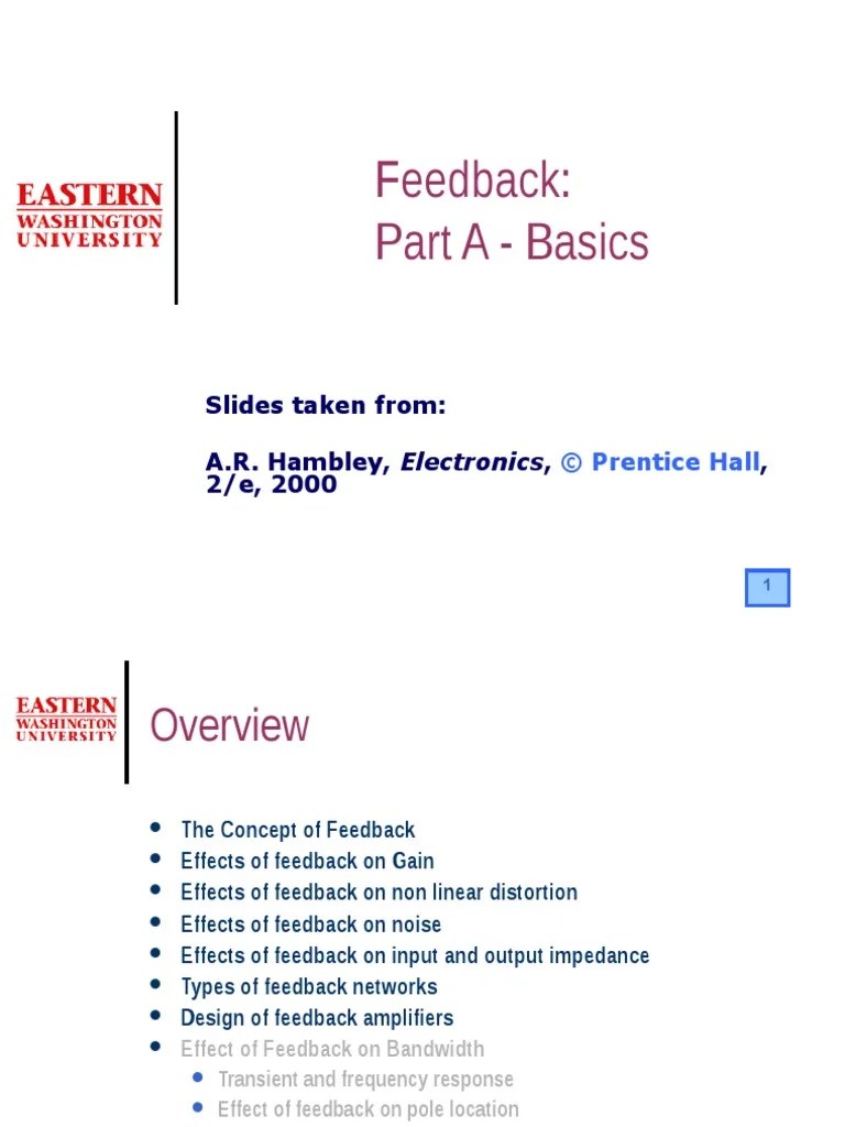 Electronics Positive and Negative Feedback PDF Amplifier Feedback