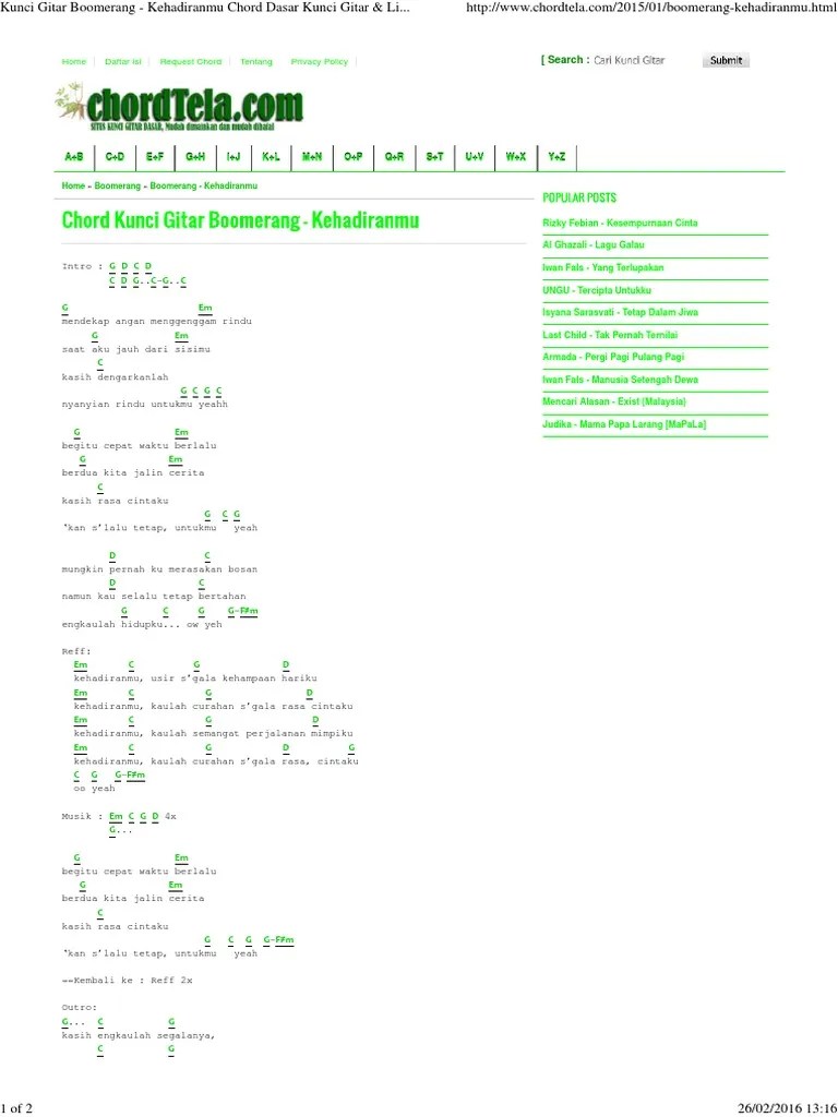 Boomerang - Kehadiranmu | PDF