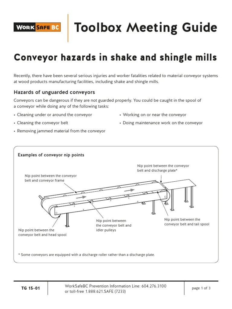 Tg15 01 Conveyor Hazards PDF En Belt (Mechanical) Safety