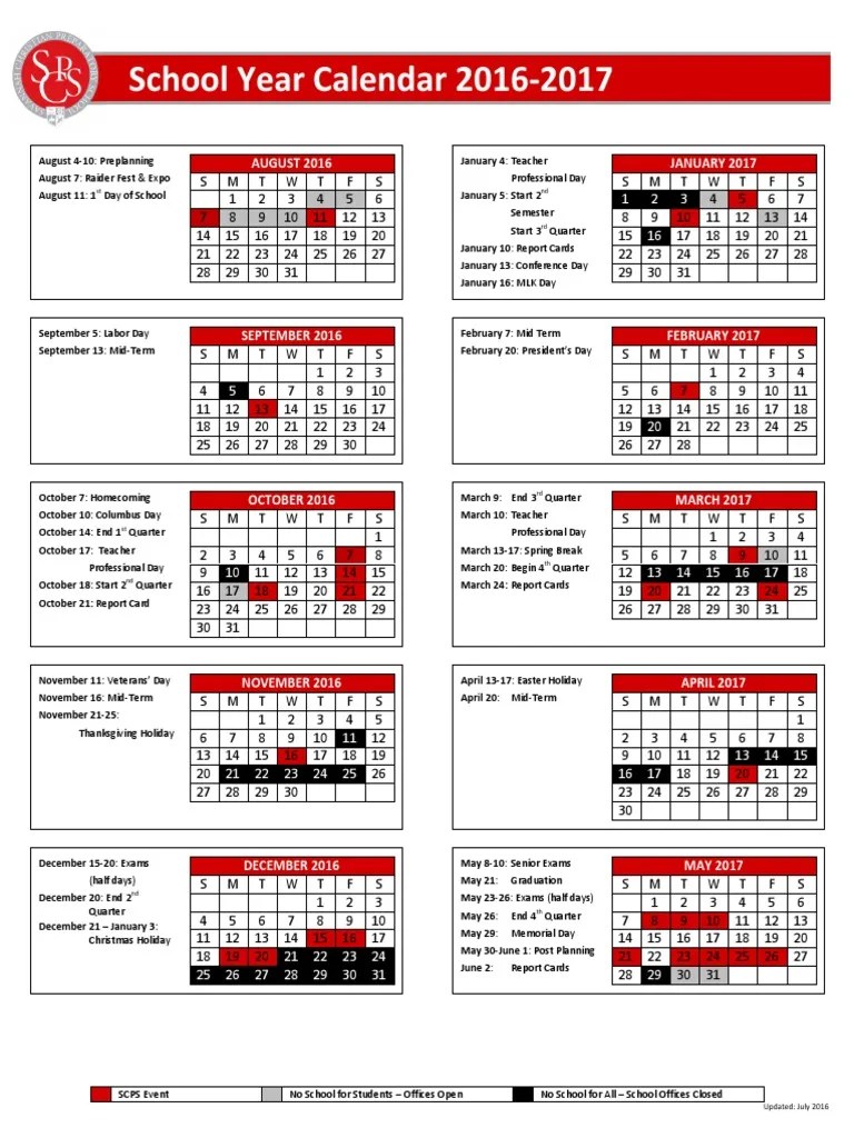 SCPS School Calendar 202425 PDF