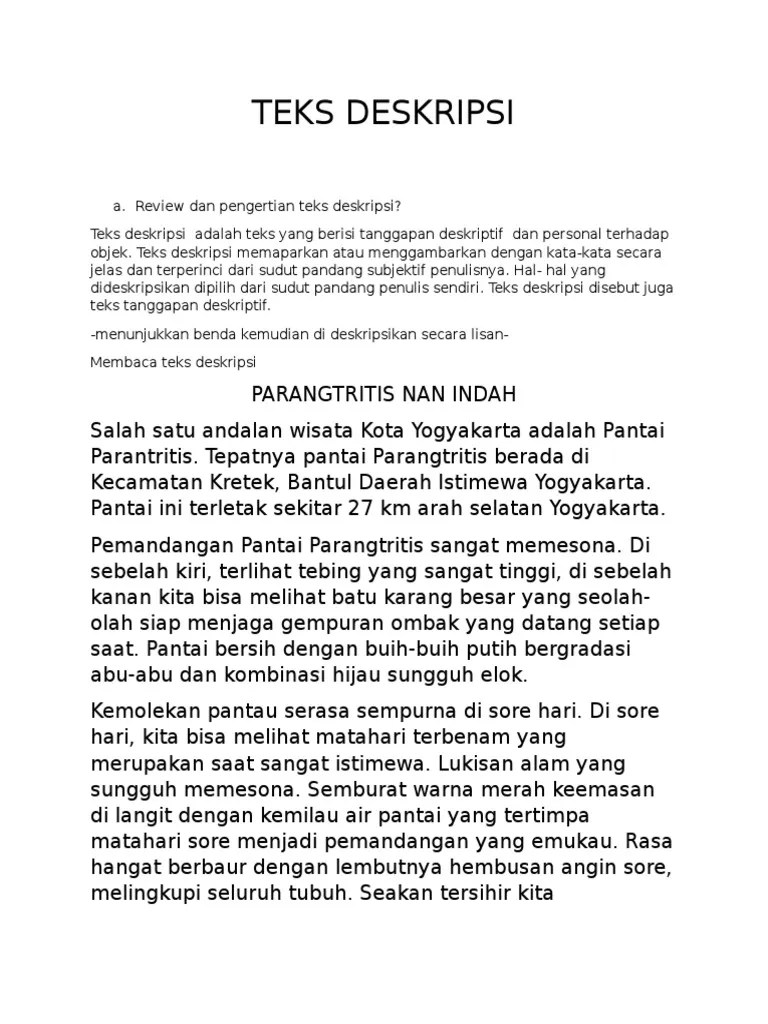 Apa Yg Dimaksud Dengan Teks Deskripsi Berbagai Teks Penting