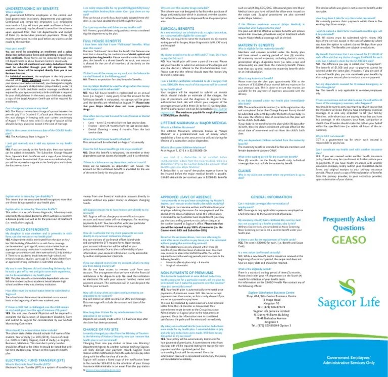 Sagicor Insurance Claim Form Financial Report
