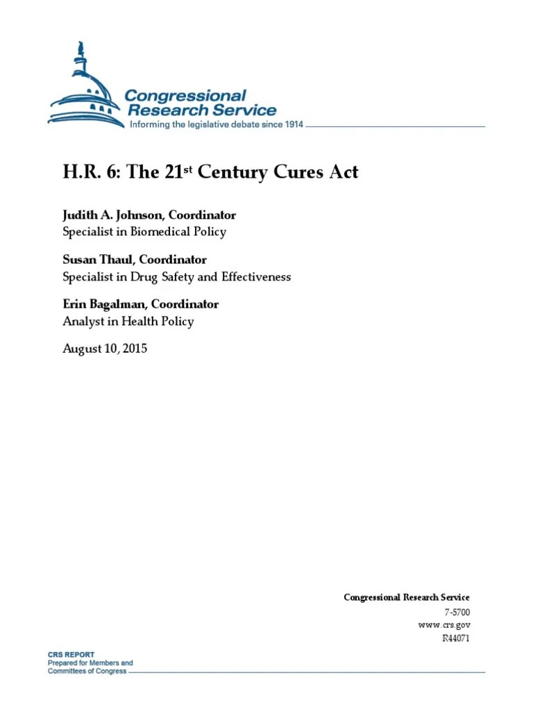 The 21st Century Cures Act National Institutes Of Health Food And