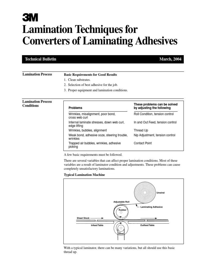 Lamination Techniques for Converters of Laminating Adhesives