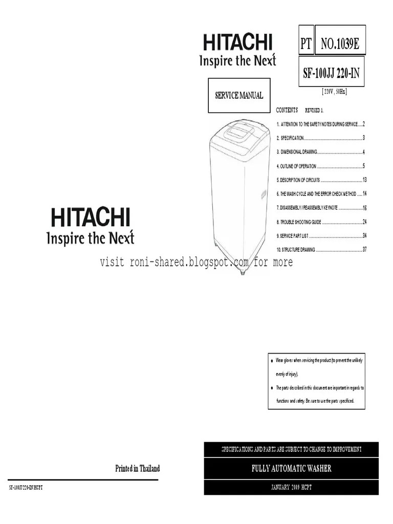 Hitachi Washing machine Top Loading Washing Machine Insulator