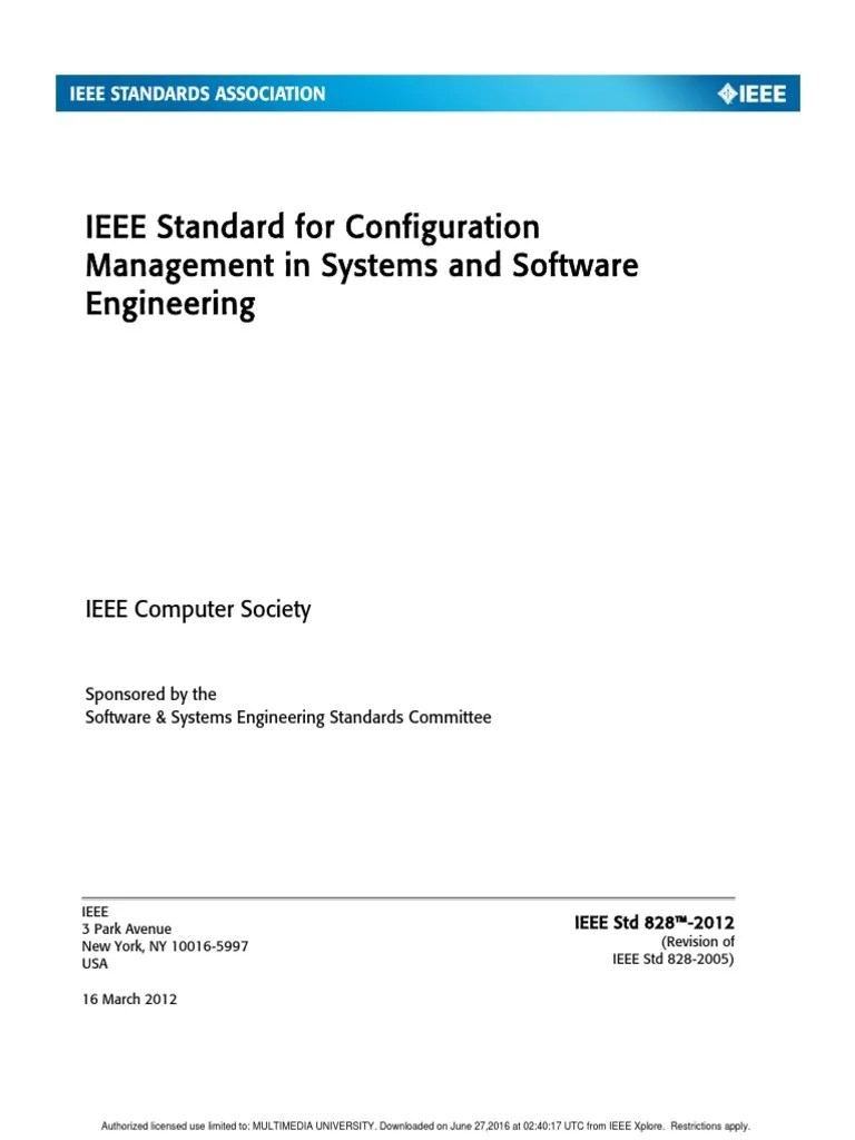IEEE Standard for Configuration Management in Systems and Software