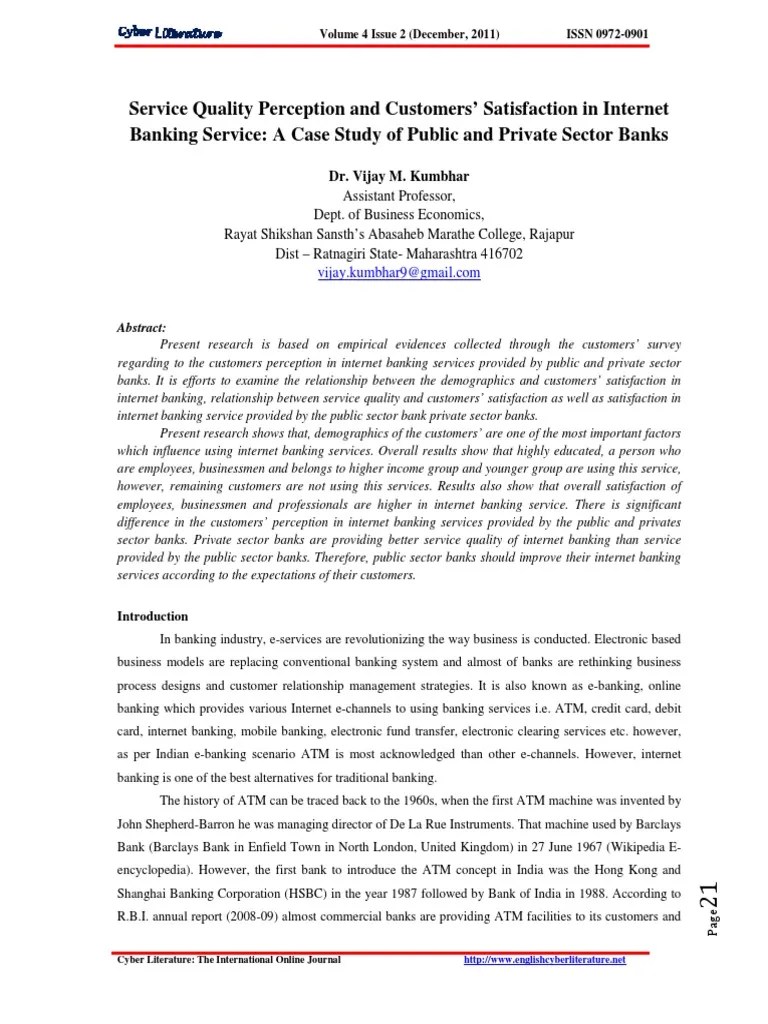 Service Quality Perception and Customers’ Satisfaction in