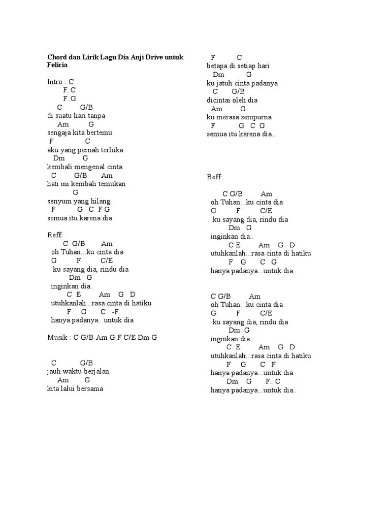 Kunci Gitar Lagu Anji Drive - Chord Gitar dan Lirik Lagu Indonesia Terbaru