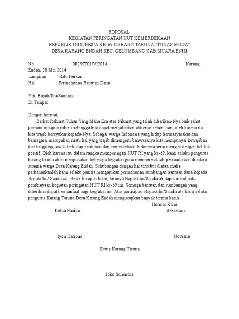 Contoh Proposal Jalan Sehat 17 Agustus Gambar Ngetrend dan VIRAL