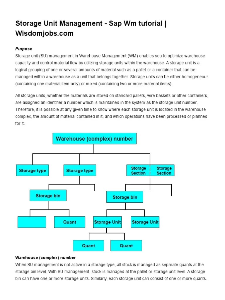 Storage Unit Management Sap WM Tutorial Wisdomjobs Warehouse