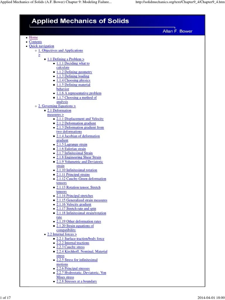 APPLIED MECHANICS OF SOLIDS A.F.BOWER PDF