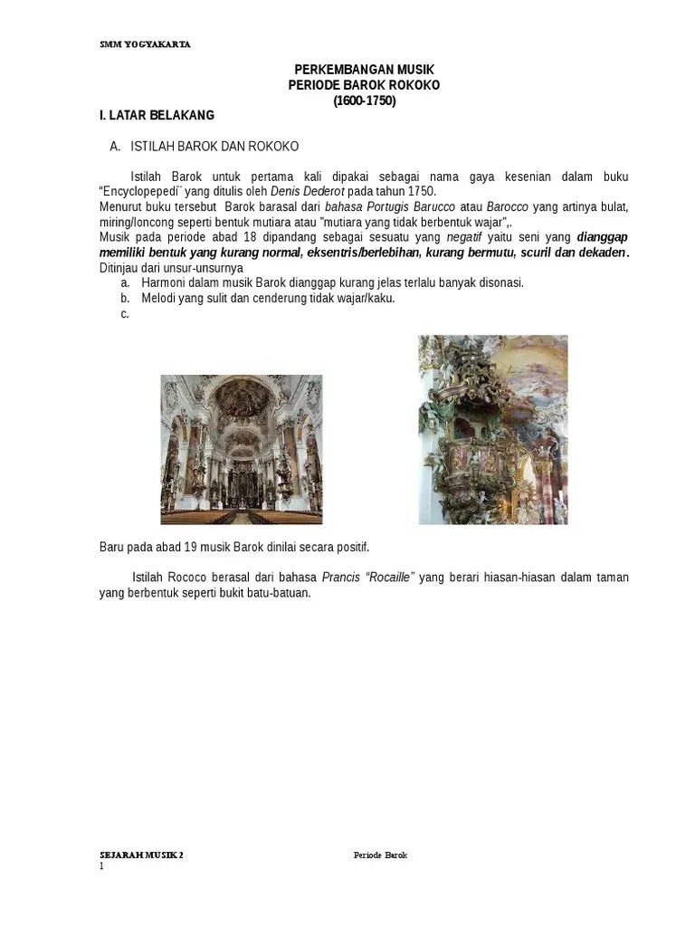 Modul Ws Budaya Semester 2 - Barok Dan Rokoko | PDF