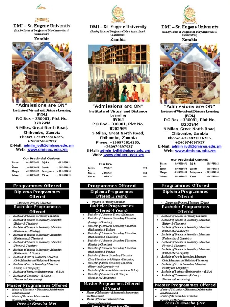 DMI St. Eugene University Zambia DMI St. Eugene University Zambia