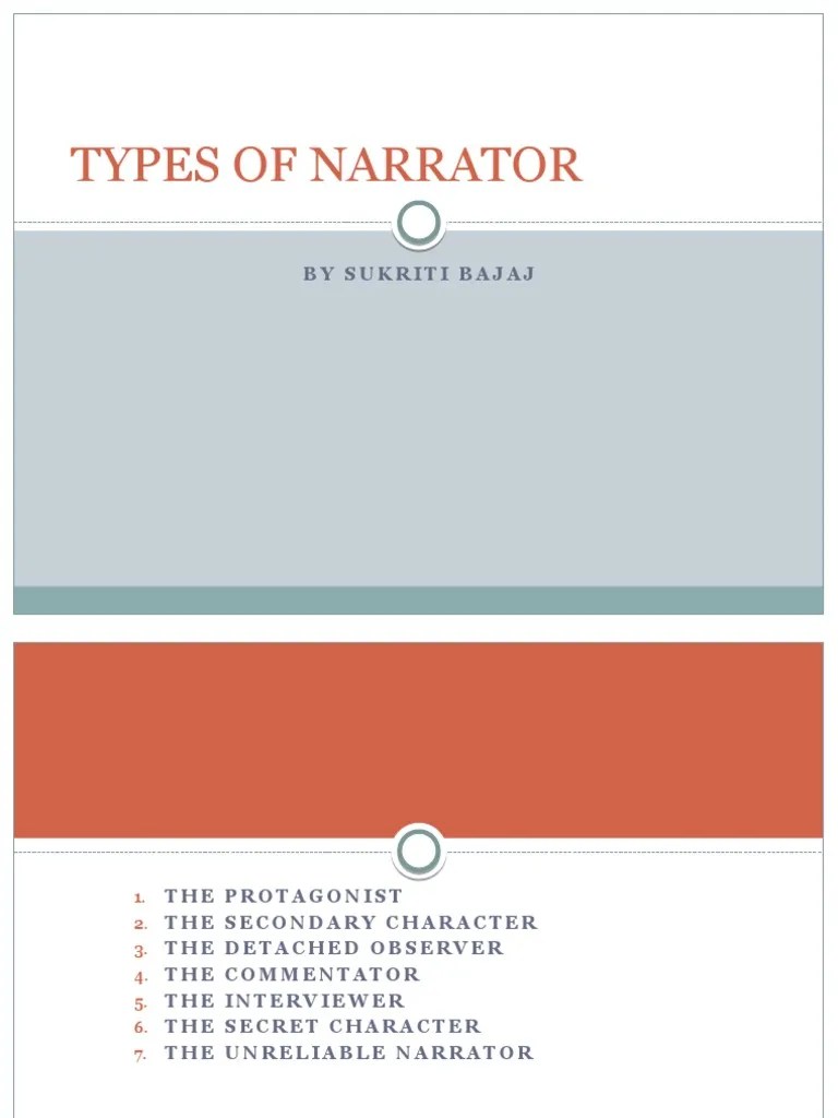 Types of Narrator Narration Leisure