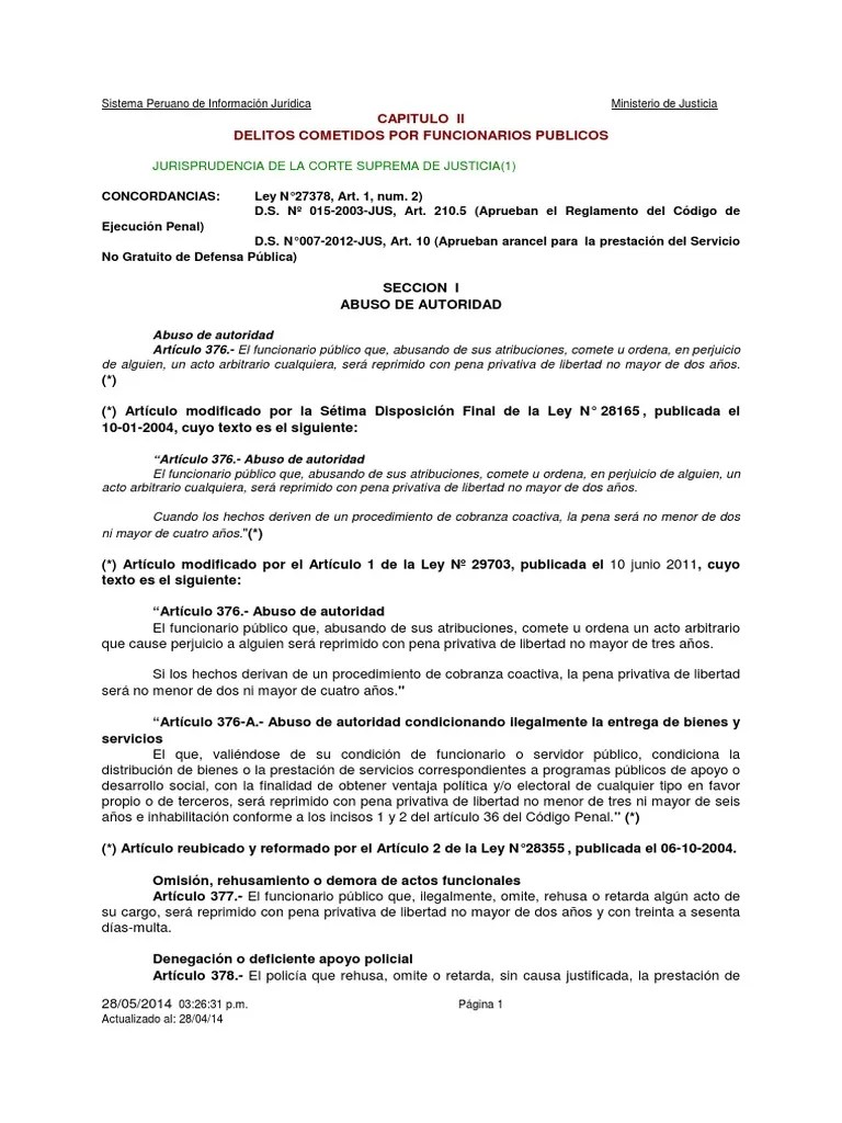 Código Penal 376, 376 A, 380, 387 y 389.pdf Castigos Pena capital