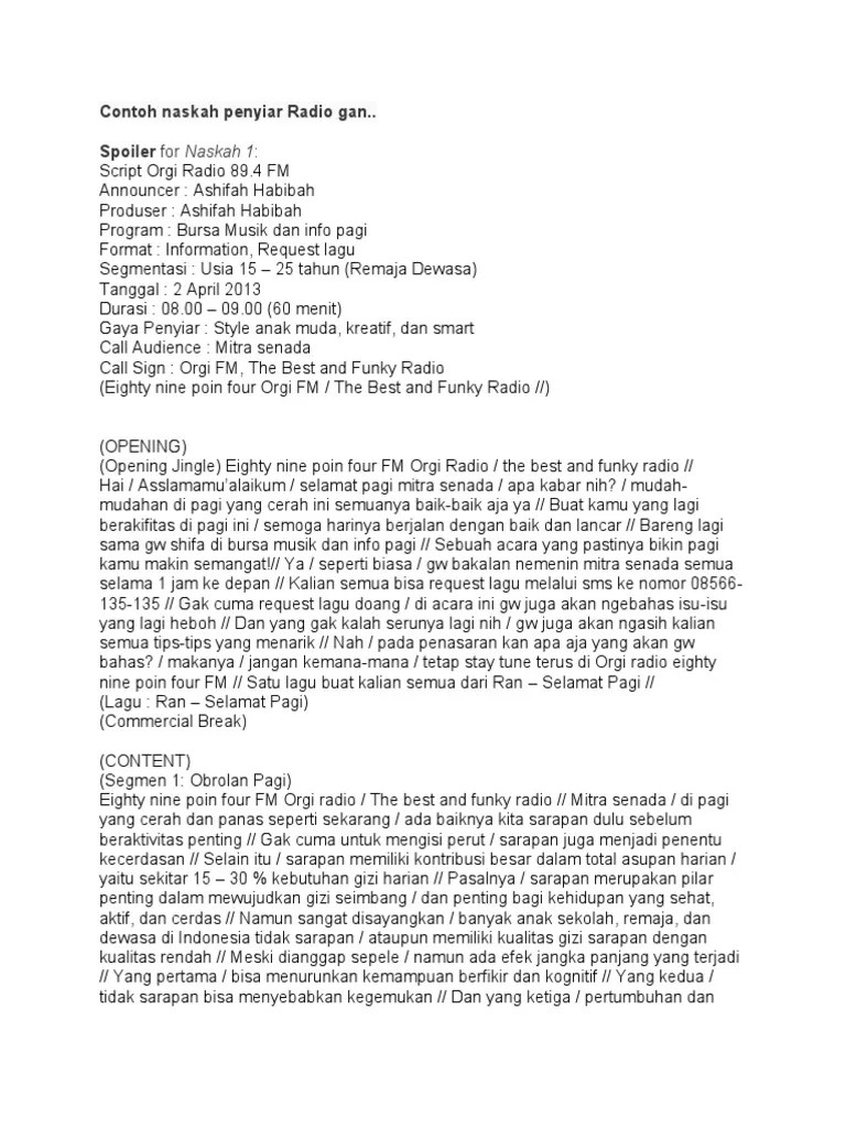 25 Contoh Naskah Radio