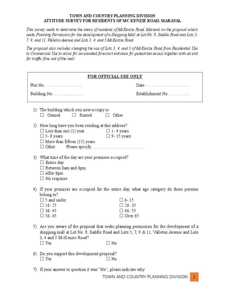 Attitude Survey Questionnaire PDF