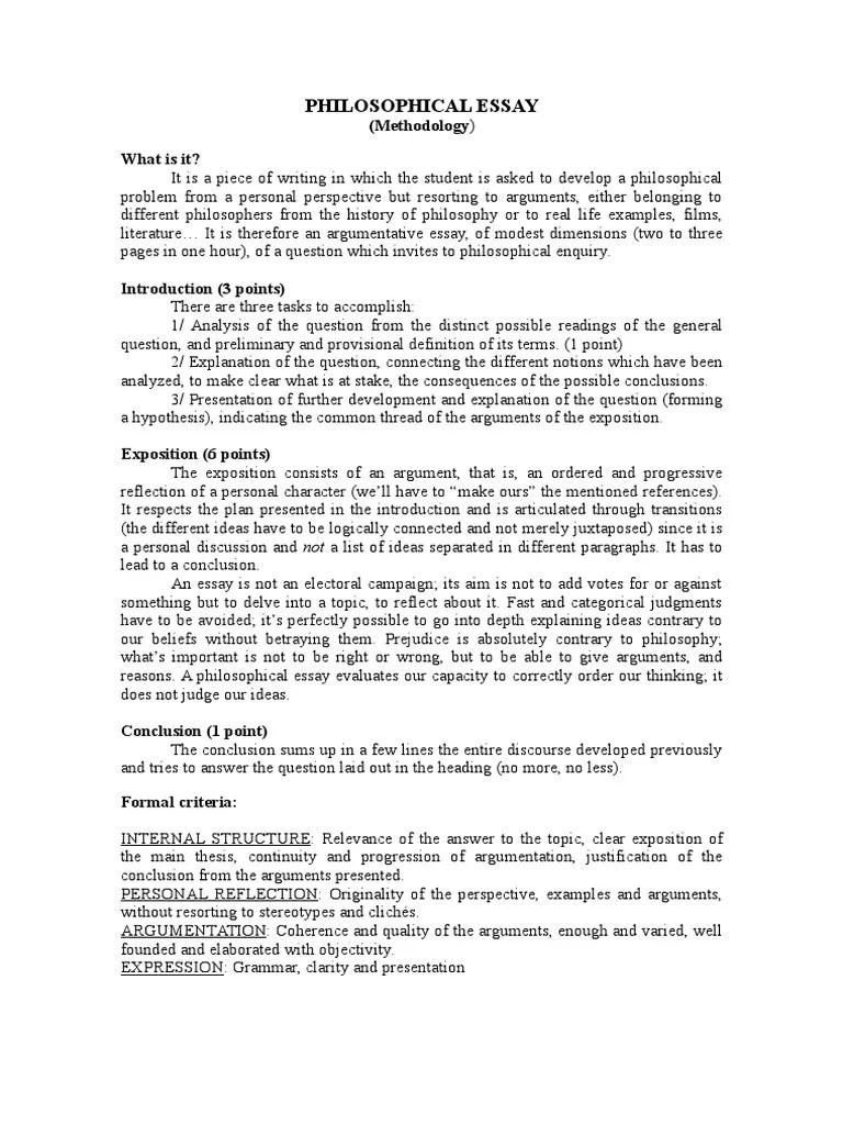 Philosophical Essay Argument Essays Prueba gratuita de 30 días