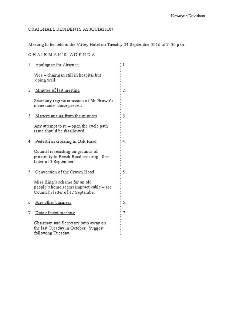 Chairman's Agenda PDF