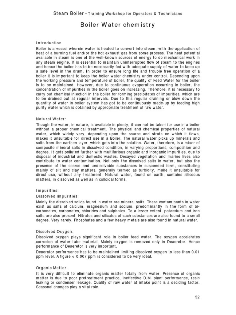 Boiler Water Chemistry PDF Ion Exchange Boiler