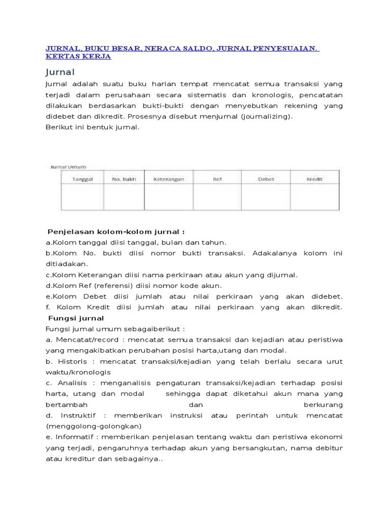 Contoh Soal Transaksi Jurnal Umum Buku Besar Dan Neraca