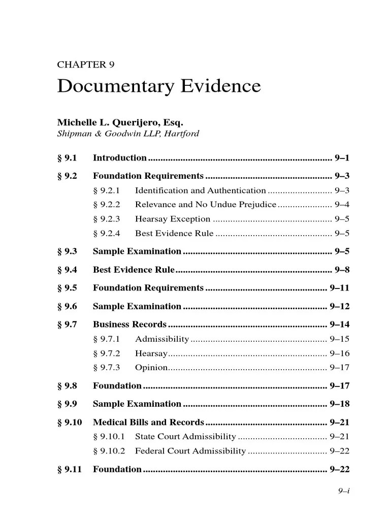Evidence Document Hearsay Evidence (Law)