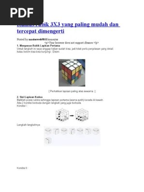 Rumus Rubik 3X3 Yang Paling Mudah Dan Tercepat Dimengerti | PDF