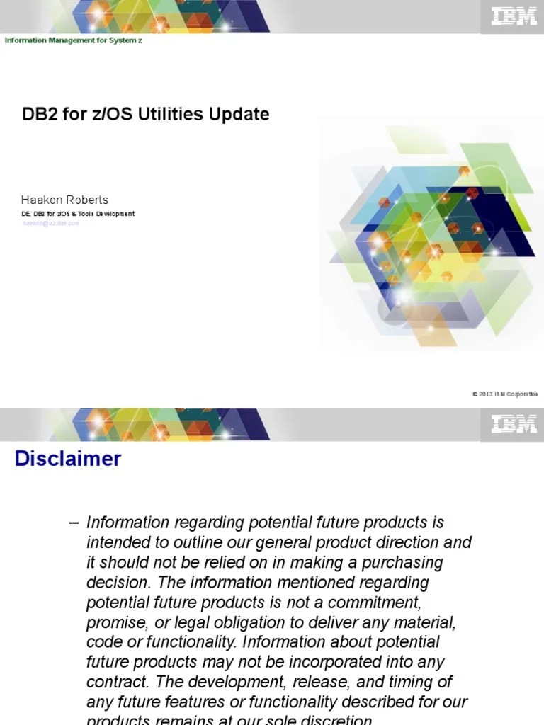 DB2 For z/OS Utilities Update Haakon Roberts PDF