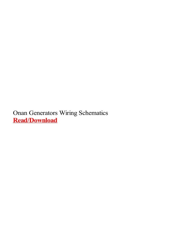 Onan Generator Starter Solenoid Wiring