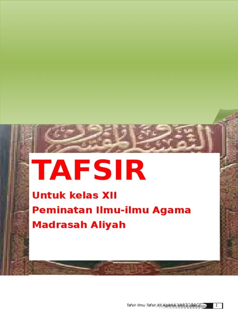 Ilmu Tafsir Xii Buku Siswa 2013 A