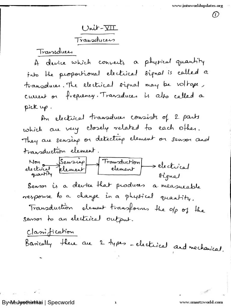 Transducers Notes PDF
