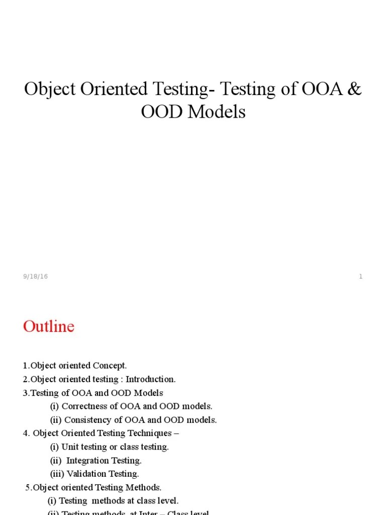 Object Oriented Testing PDF Use Case Object Science)