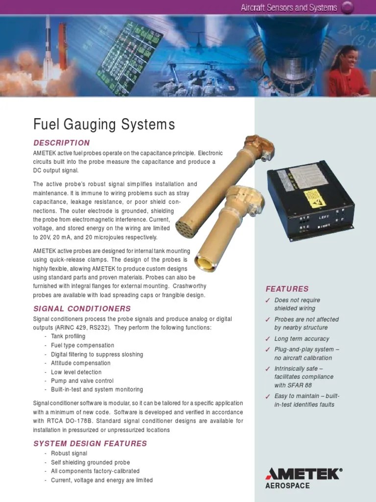 Fuel Gauging System Signal (Electrical Engineering) Capacitor