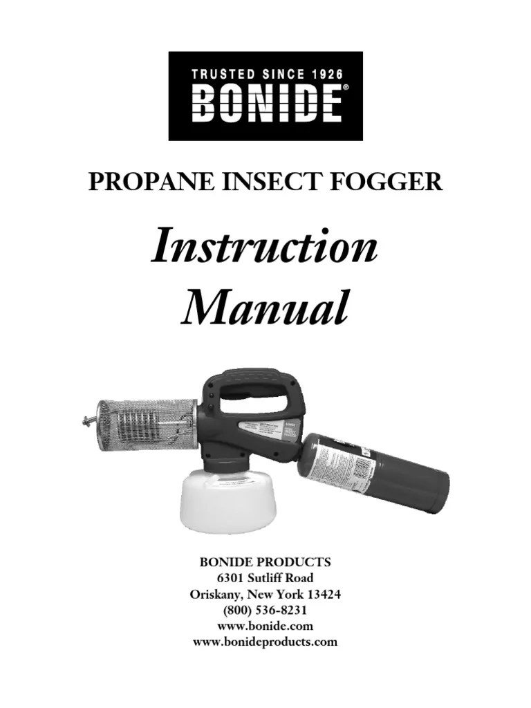 Instruction Manual Propane Insect Fogger PDF Propane Hvac