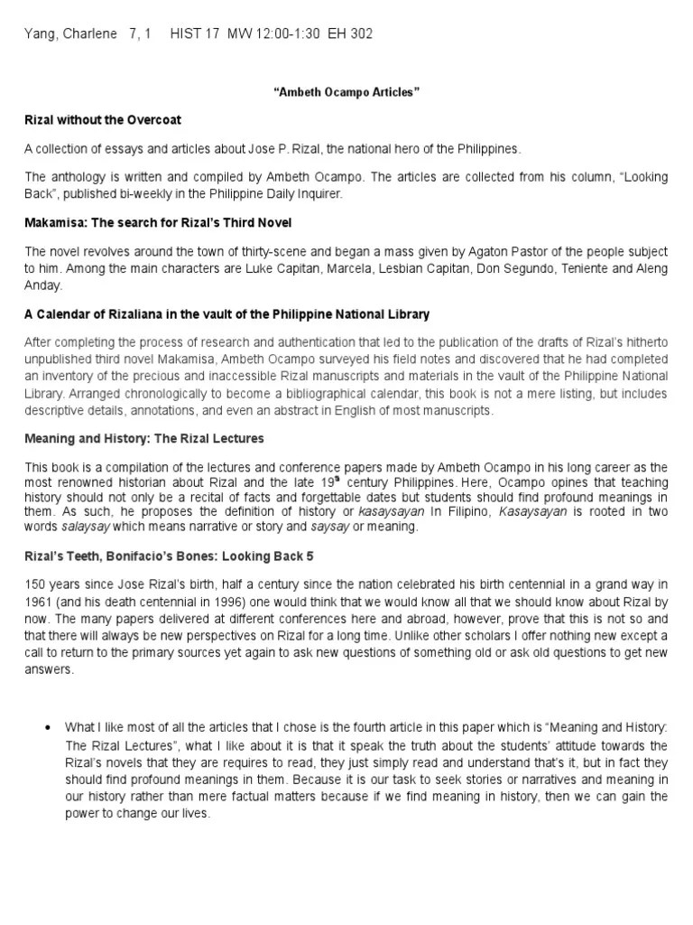Ambeth Ocampo Articles