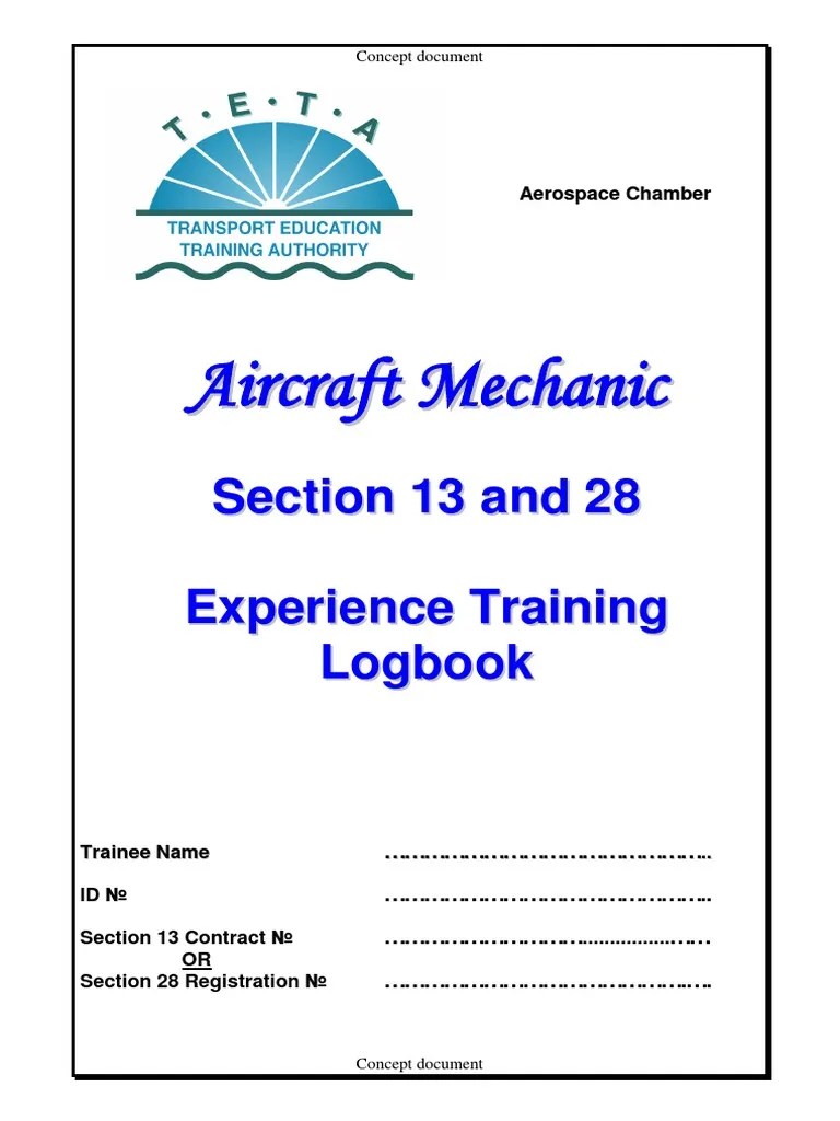 Aircraft Mechanic Section 13 & 28 Logbook Bearing (Mechanical