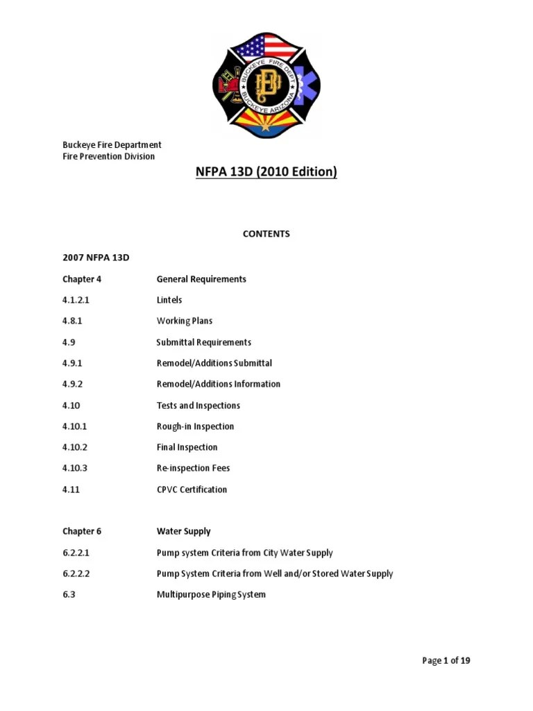 1.10.2_NFPA13D.pdf Fire Sprinkler System Pipe (Fluid Conveyance)