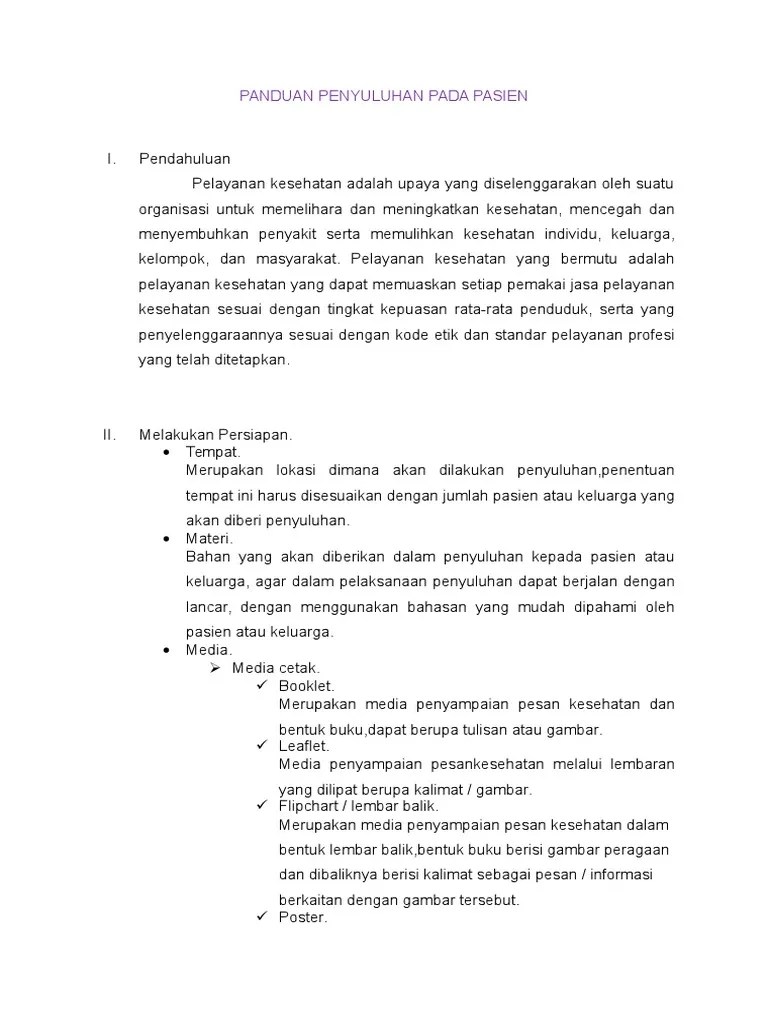 Panduan Penyuluhan Pada Pasien | PDF