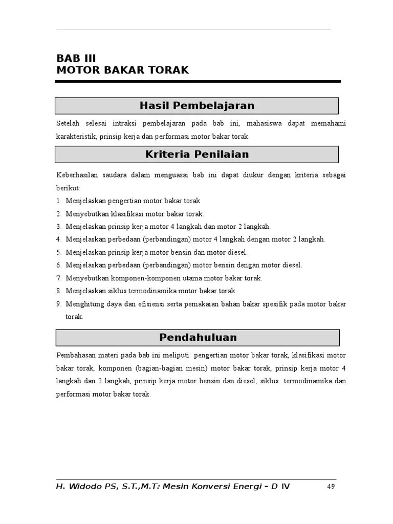 BAB III. Motor Bakar Torak | PDF