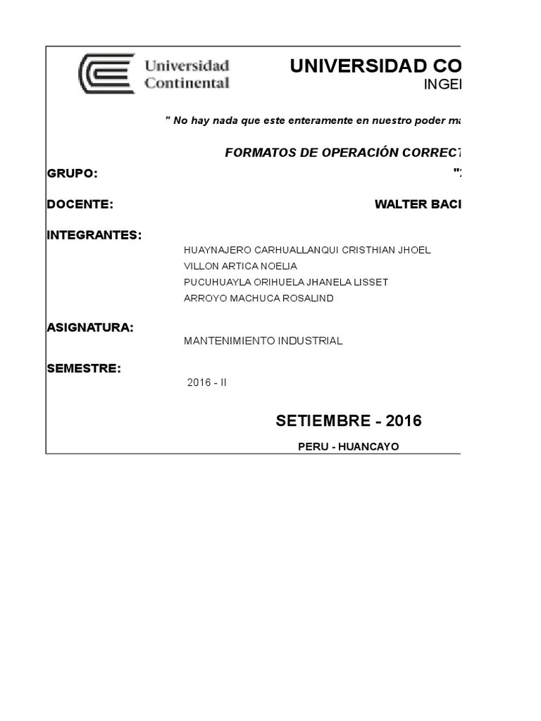 Formato Excel Check List PDF Science Ingeniería