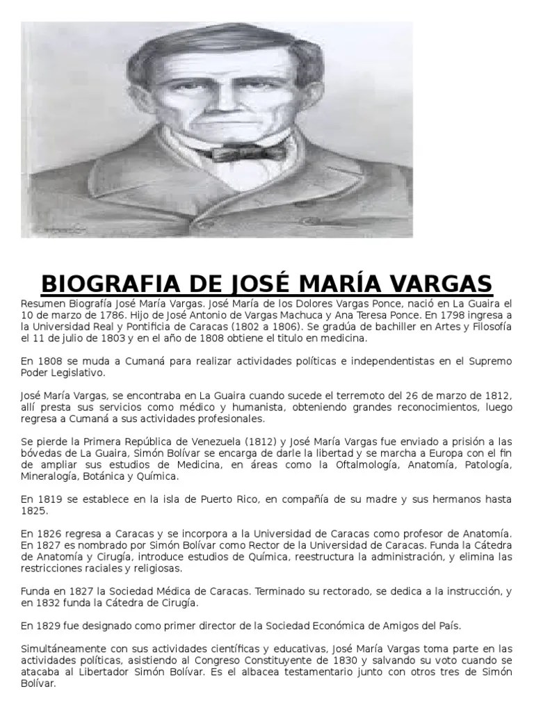 Biografia de José María Vargas Esclavitud Política Prueba