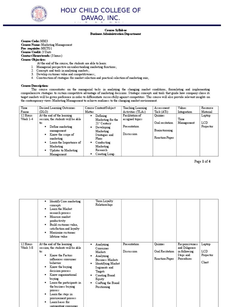 Capstone Course Sample Syllabus Western University