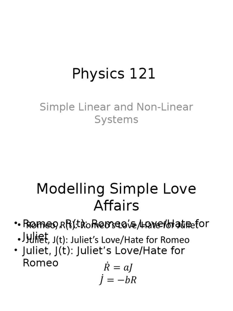 Physics 121 Simple Linear and Systems PDF