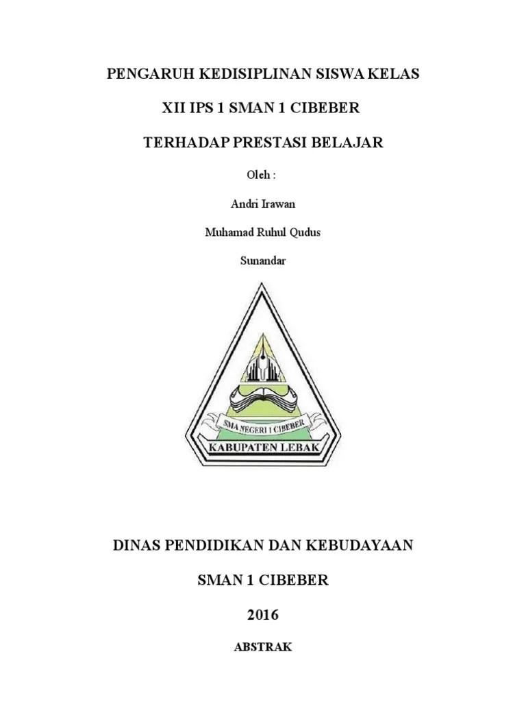 Proposal Penelitian Kedisiplinan | Pdf