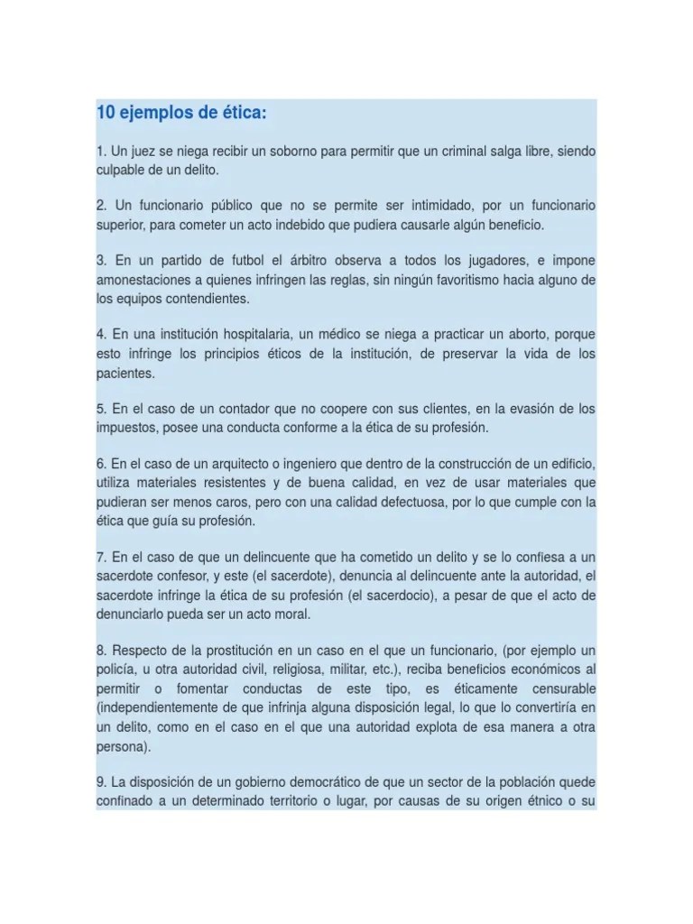 10 Ejemplos de Ã‰tica y 10 de Moral Moralidad Delito