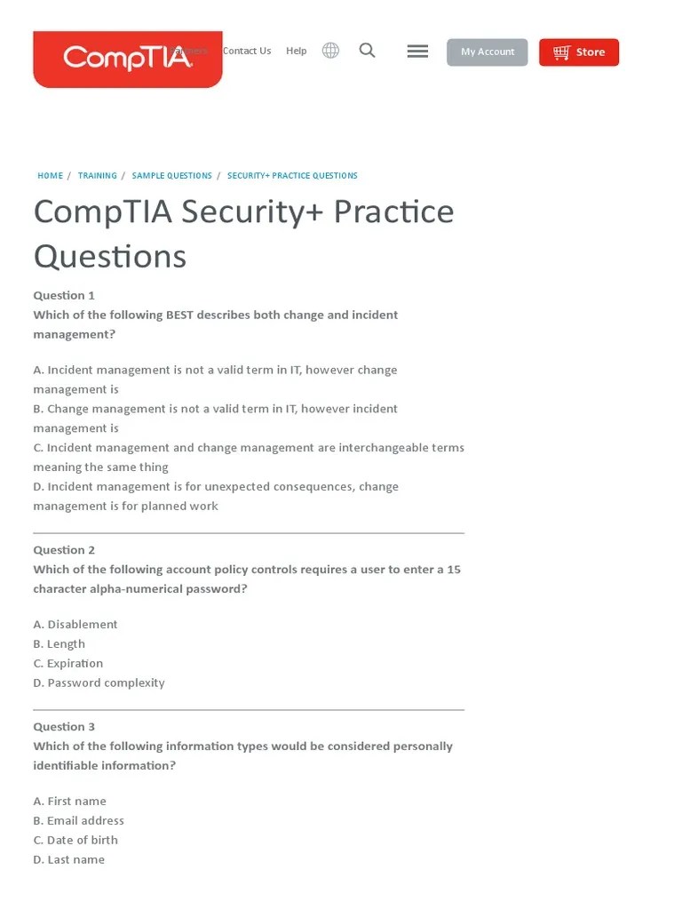 Security+ Questions Password Transport Layer Security